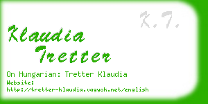 klaudia tretter business card